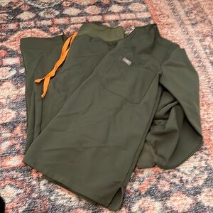 Figs scrubs olive green set